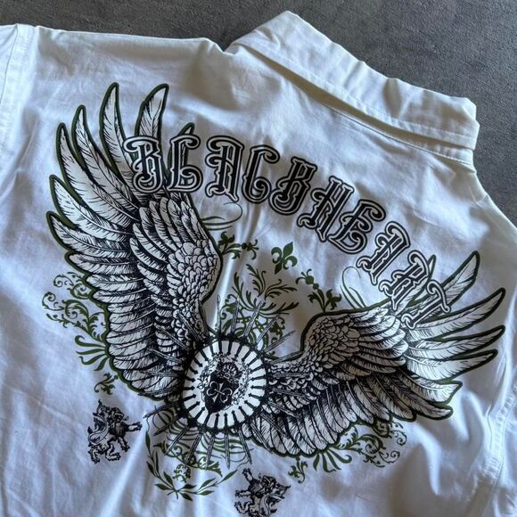 vintage white y2k button up with eagle size XL - Picture 3 of 4